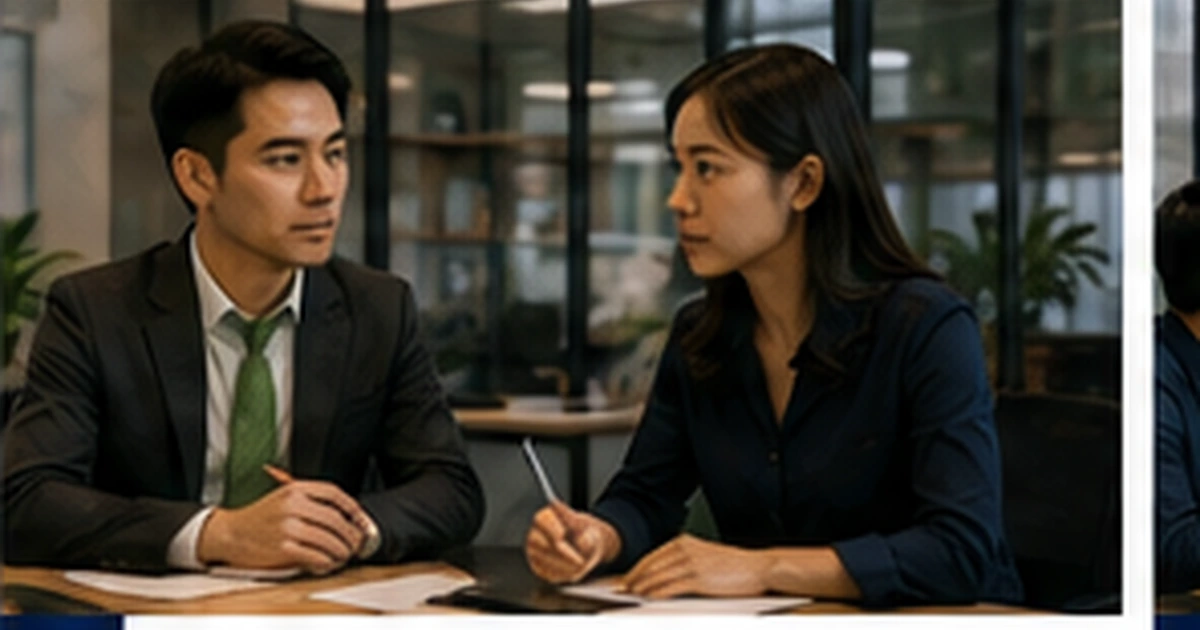 Employee preparing a professional two-week notice during a serious office discussion.