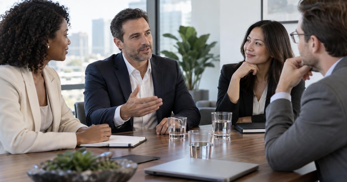 Adult professionals reaching a clear decision together during a focused workplace meeting.